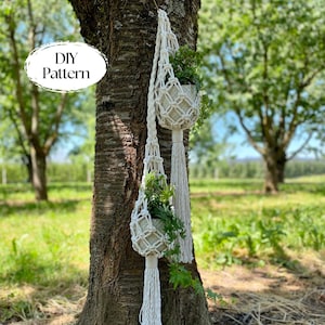 PDF Pattern Macrame Double Pod Planter,Macrame Plant Hanger Tutorial,Double Hanging Planter,Digital Download,Air Plant Nest COSY POD Pattern