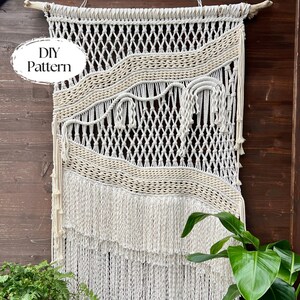 Tapisserie en macramé DIY, tutoriel vidéo sur les techniques de tissage et les motifs de macramé, art de la fibre bohème pour la décoration intérieure, décoration murale bohème