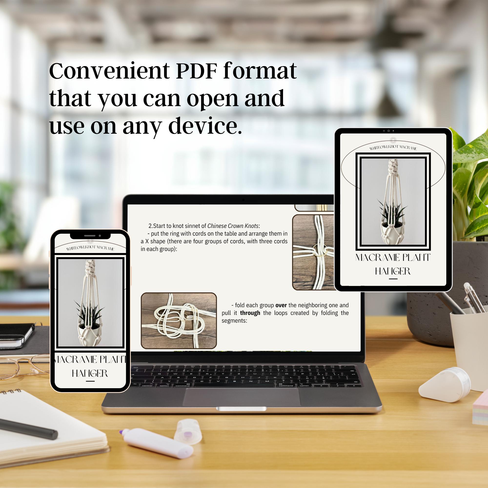 DIY Macrame Plant Hanger Pattern PDF | Easy Step-by-step Hanging ...