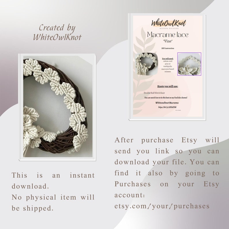 Macrame Lace BEGINNER Pattern, Tutorial PDF Pattern, Step by Step ...