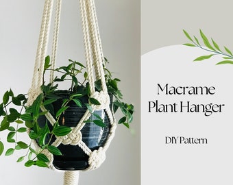 PDF pattern Macrame plant hanger, josephina knot plant hanger DIY, macramé pattern beginner, DIY macrame, step by step, how to plant hanger