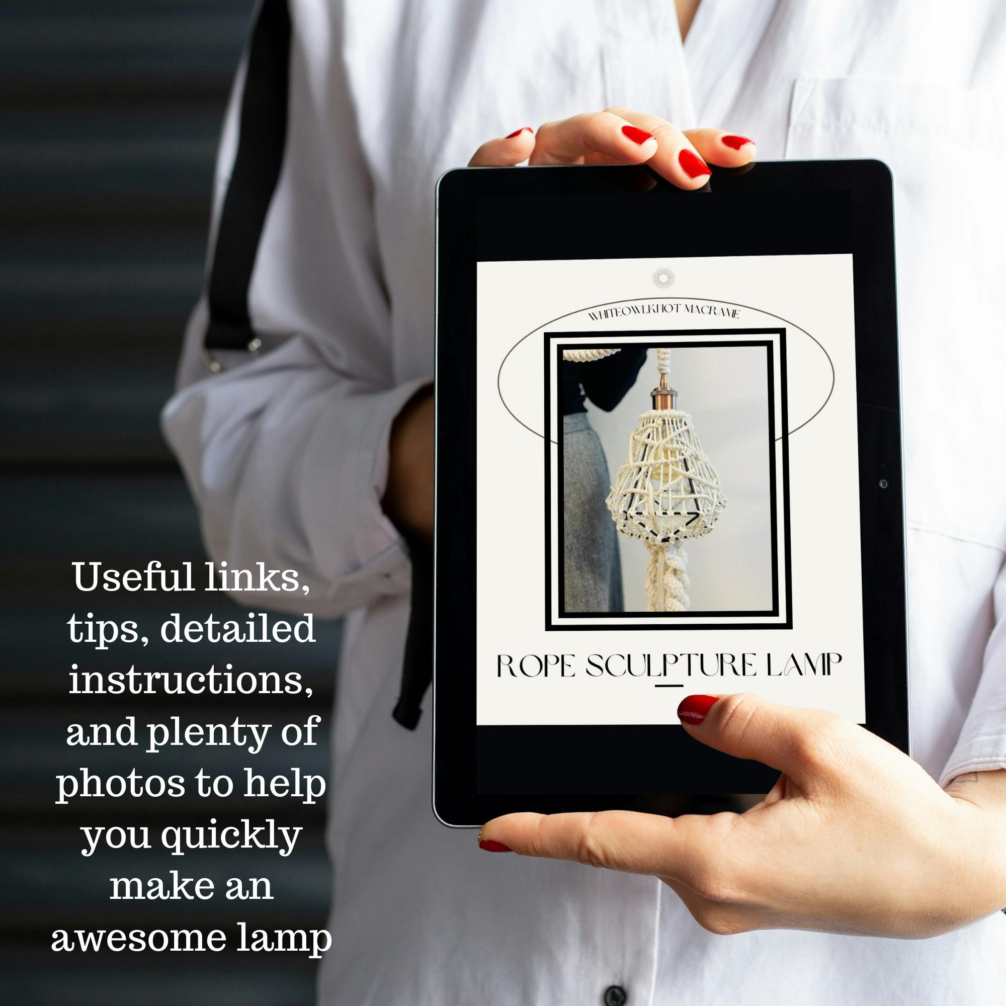 ボヘミアン風ロープランプのDIYパターン – マクラメペンダントライトの