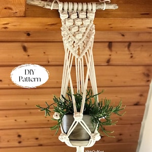 Makramee-Pflanzenhänger PDF-Muster, Wand-Pflanzenhänger DIY, Makramee-Muster für Anfänger, DIY Makramee, digitaler Download, Anleitung zum Pflanzenhänger