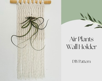 Macrame Air plant Holder PDF pattern, Macrame Plant Hanger Pattern , Home decor DIY instructions, Air Plant Terrarium, Plant lover gift idea