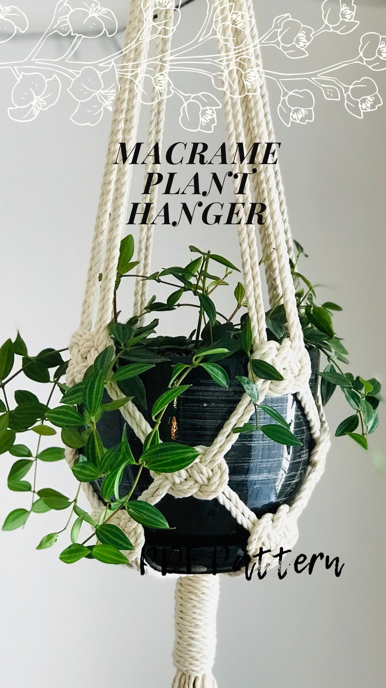 Macrame plant hanger PDF pattern josephine knot plant