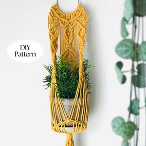 マクラメのプラントハンガーの作り方、壁掛けプラントハンガーのDIY、折衷的なインテリア、植物好きへのギフトアイデア、マクラメの作り方のステップバイステップの説明書