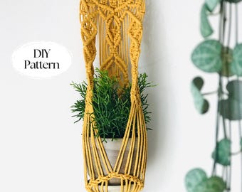 Macrame Plant Hanger Pattern, Wall Plant Hanger DIY, Eclectic Home Decor, Plant Lover Gift Idea, Step-by-Step Macrame Written Instructions