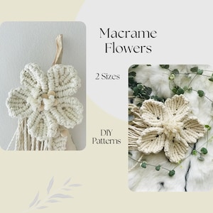 Macrame Flower DIY Patterns: Create 2 Sizes&Shapes with PDF Step-by-Step Instructions. Handmade Floral Elegance. DIY Macrame Flower Patterns