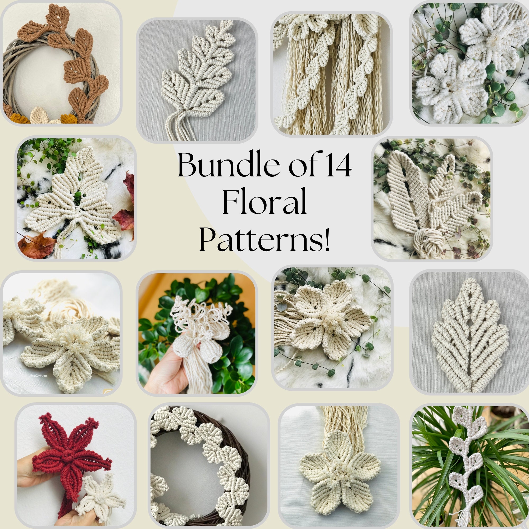 Macrame Design Patterns Bundle of Floral Macrame Patterns: Unlock Your Creativity With Stunning ...