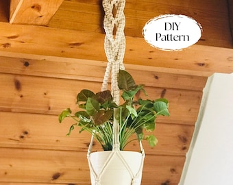 PDF pattern Macrame spiral plant hanger, DIY, macramé pattern beginner, DIY macrame, step by step, how to plant hanger