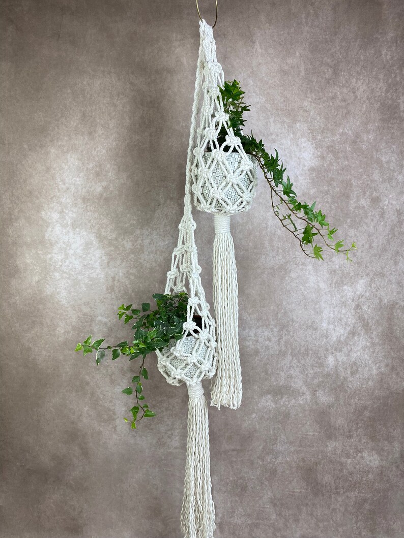 Macrame Pod PDF Pattern Macrame Double Pod Planter,macrame Plant Hanger Tutorial ...