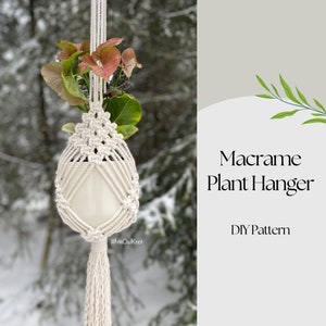 PDF Pattern Macrame Plant Hanger, Rhombus Plant Hanger DIY, Macramé Pattern Beginner, DIY Macrame, Step-by-Step, Instant Download