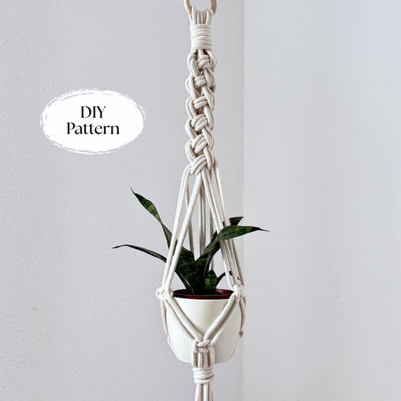 DIY Macrame Plant Hanger Pattern PDF | Easy Boho Home Decor Tutorial |  Beginner Macrame Plant Holder | Instant Download Gift Idea - Etsy Israel
