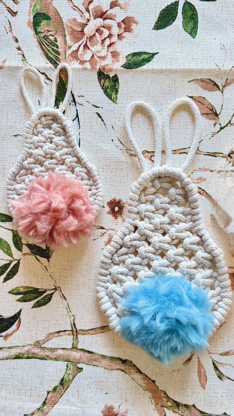 Macrame Rabbit Pattern Easter Bunny Macrame Pattern PDF, DIY Rabbit Easter Decor, Cute Macrame ...