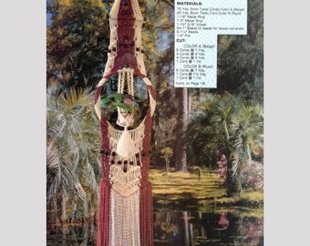 Vintage Home Decor, Macrame Wall Hanging, PDF Macrame Pattern, 70s Vintage Wall Art, Instant Download