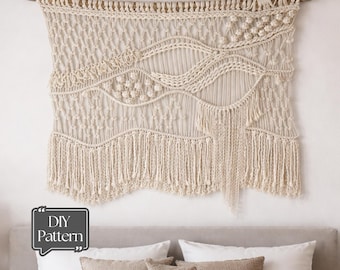 DIY Macraweave Wall Hanging, PDF Pattern and Macrame Knots and Techniques Video Tutorial, Macrame and Weaving Fiber Art, Boho Wall decor