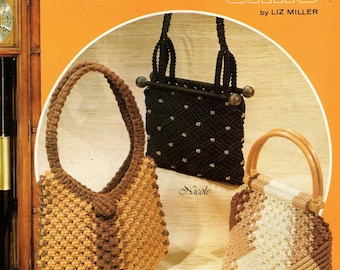 Vintage Macrame Purse Time, Macrame Patterns Book 1970s, Cross Body Bags,Vintage Handbag Clutches, PDF Instant, Digital Download eBook