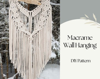 Modèle de suspension murale en macramé. Modèle de macramé DIY pour ferme et décoration éclectique – Idée cadeau parfaite ! Téléchargement instantané