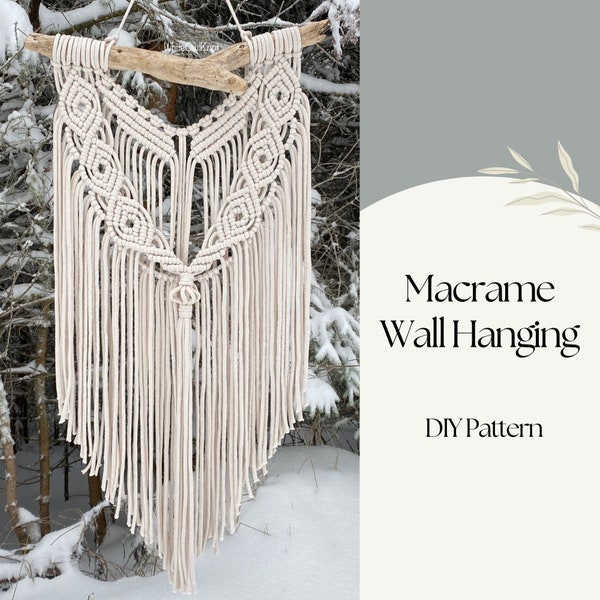 Macrame Wall Hanging Pattern. DIY Macrame Pattern for Farmhouse and Eclectic Decor – Perfect Gift Idea! Instant Download