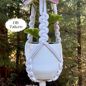 PDF pattern Macrame Plant Hanger, Weave Knot Plant Hanger DIY, Macramé pattern Beginner, DIY macrame, step by step, how to plant hanger