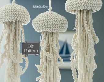 Macrame Jellyfish DIY Pattern — Coastal Boho Hanging Decor Tutorial (PDF)