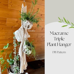PDF pattern Macrame plant hanger, multiple plant hanger DIY, macramé pattern beginner, DIY macrame, pod planter step by step