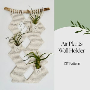 Macrame Wall Hanging PDF pattern, Macrame Air plant Holder Pattern , Home decor DIY instructions, Air Plant Terrarium, Plant lover gift idea