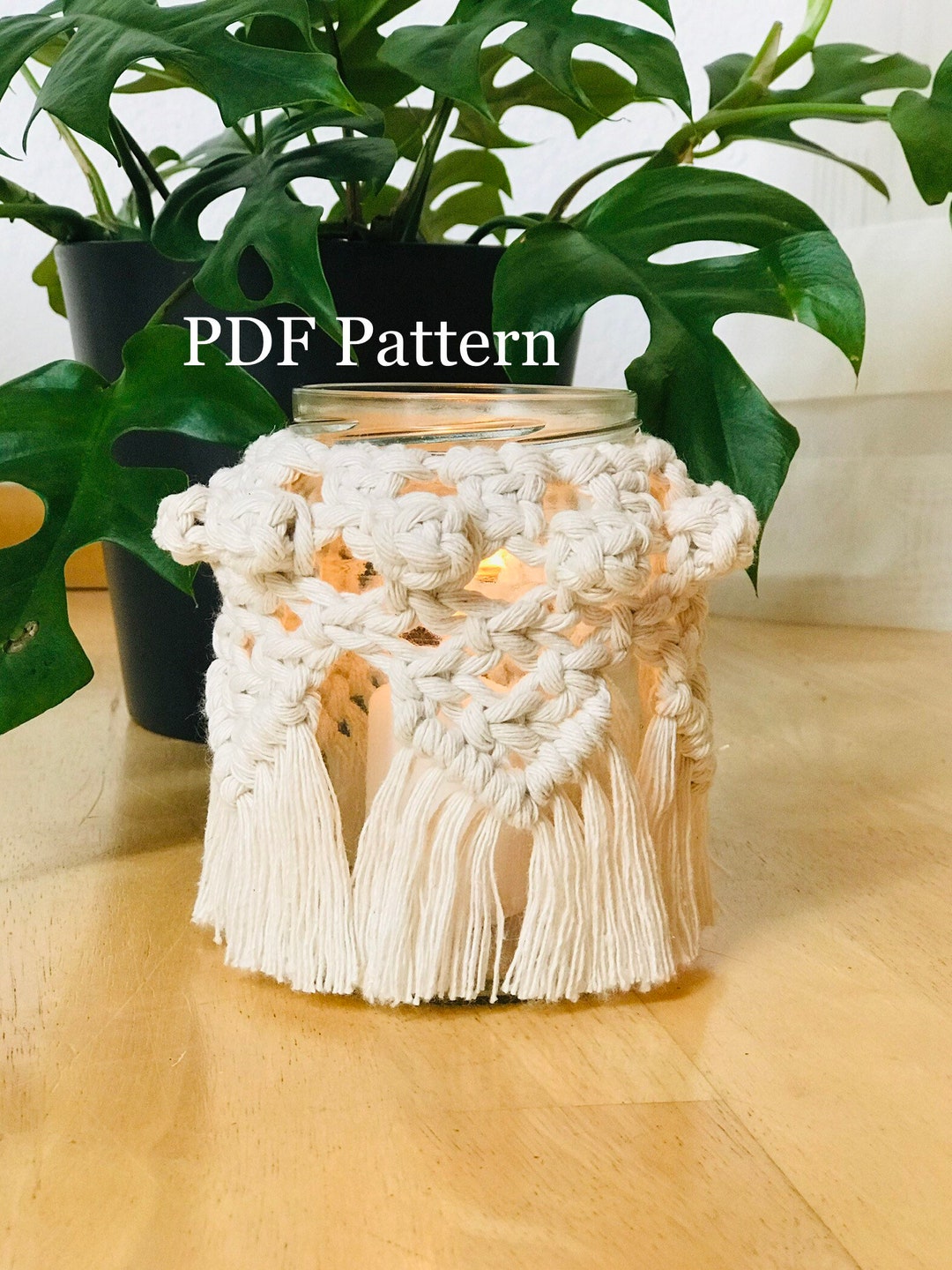 Macrame Net Jar Pattern, Macrame Tutorial, Macrame Hanging Lantern