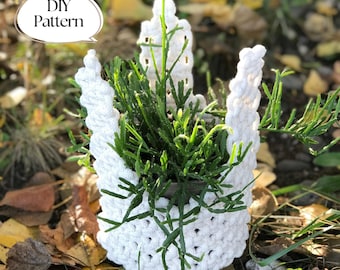 Patron PDF pour panier en macramé, jardinière en macramé, suspension pour plantes en macramé, téléchargement numérique, modèle de nid pour plantes aériennes