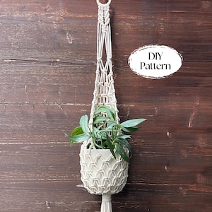 Patron PDF de suspension pour plantes en macramé en forme de nid – Tutoriel DIY facile pour débutants + vidéo, Pot de fleurs en macramé / Téléchargement instantané