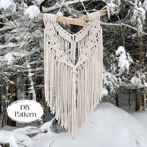 Patron de macramé mural. Modèle DIY pour une décoration rustique et éclectique – Idée cadeau idéale ! Téléchargement immédiat