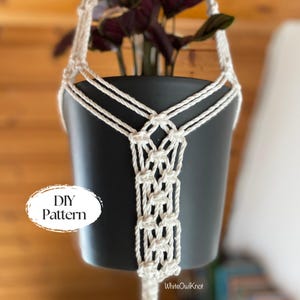 DIY-PDF-Muster für Makramee-Pflanzenhänger, Quadratknoten, einfach zu machendes Makramee-Muster für Anfänger, DIY-Makramee, Schritt für Schritt, wie man einen Pflanzenhänger macht