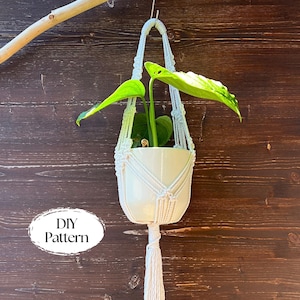 Patron de suspension courte en macramé pour plantes grimpantes | Décoration de terrasse et de balcon | Idée cadeau idéale | Projet créatif facile