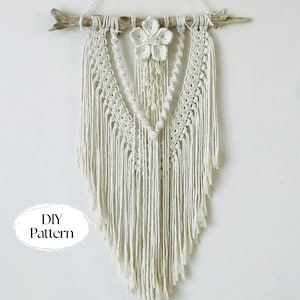 DIY Macrame Wall Hanging with Flower, BEGINNER friendly, Set of 3 Macrame PDF Patterns, Step by Step Instructions, Direct Instant Download