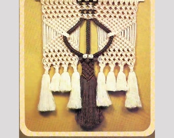 Fancy Strands Vintage Home Decor, Macrame Wall Hanging, PDF Macrame Pattern, 70s Vintage Wall Art, Instant Download