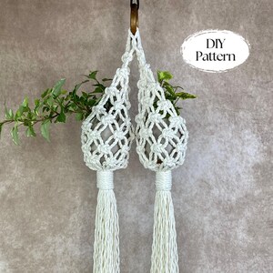PDF Pattern Macrame Double Pod Planter, Macrame Plant Hanger Tutorial, Digital Download, Air Plant Nest COSY POD Pattern