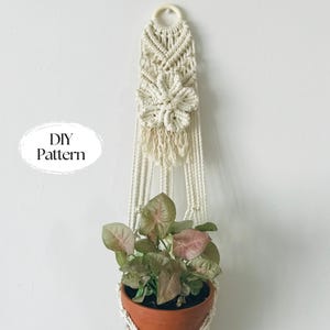 DIY Macrame Plant Hanger with Flower / Macrame Tutorial / Cocoon Design for Home Decor / Great for Trailing Plants / Gift for Garden Lovers