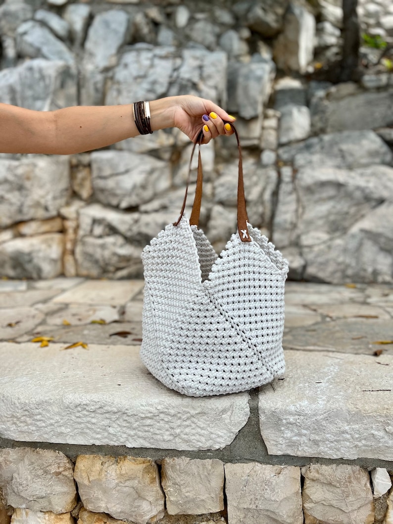 Macrame Bag PDF Pattern, DIY Macrame Boho Purse, Handbag Pattern ...