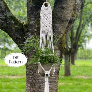DIY Makramee-Pflanzenhänger, geometrischer Wand-Pflanzenhänger PDF-Muster, Makramee-Muster für Anfänger, DIY Makramee, Schritt für Schritt, Anleitung zum Pflanzenhänger