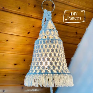 PDF patroon Macramé kroonluchter, Macramé lampenkap DIY patroon, macramé patroon beginner, DIY Macramé, stap voor stap patroon