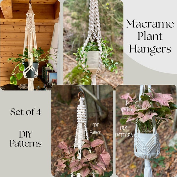 Bundle: 4 Bestselling Macramé Plant Hanger DIY PDF Patterns for Boho Home Decor. Terrace and Balcony Bliss. Instant Download
