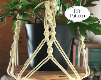 Modern Macrame Plant Hanger on Vintage 70s Pattern, Instant Download PDF, Macrame Home Decor, 1970s Projects, DIY
