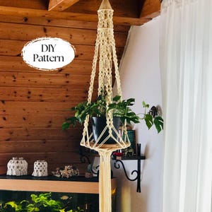 Macrame Plant Hanger DIY Pattern - for Pots of Any Size. Big Pots Rope Planter. Detailed Written DIY Pattern. Gift Idea. Instant Download