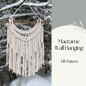 DIY Macrame Wall Hanging, Easy Macrame Pattern for beginners, Step by Step Instructions, Direct Download, Rustic Home Accents, Gift Idea