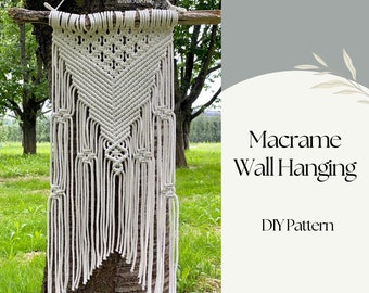 PDF Pattern Macrame Wall Hanging, Macrame Tutorial, BEGINNER, DIY Macrame, Step by Step Instructions, Direct Download, How To Guide