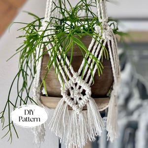PDF pattern Macrame plant hanger, plant hanger DIY, macramé pattern beginner, DIY macrame, step by step, how to plant hanger