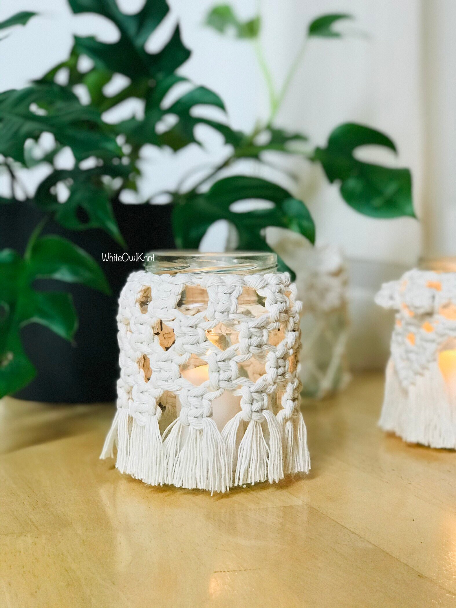 SET of 2 Macrame Jar Cover Patterns Macrame Tutorial Macrame Etsy