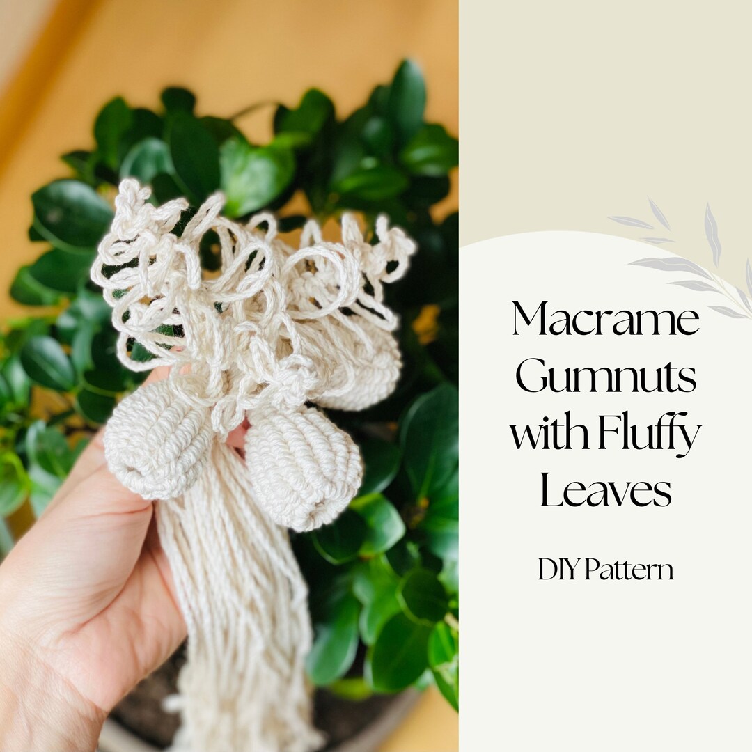 Macrame Pattern Gumnut With Fluffy Leaves. Macrame Flowers Tutorial ...