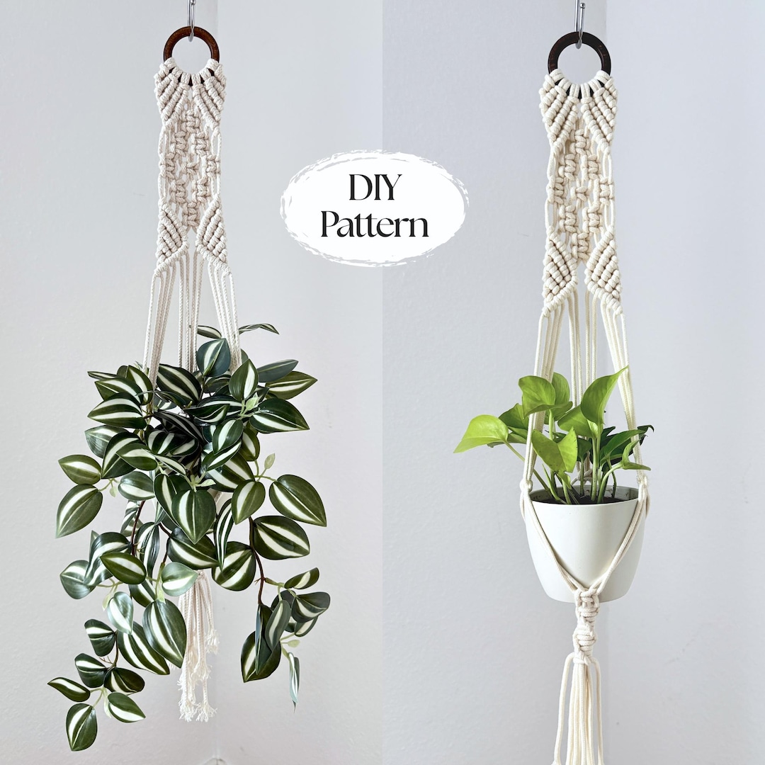 Macrame Plant Hanger Pattern PDF | Beginner DIY Hanging Planter ...