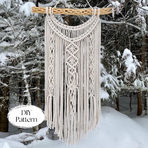 PDF Pattern Macrame Wall Hanging, Macrame DIY Pattern for Beginners,Step by Step Instructions,Direct Download,Rustic Home Accents, Gift Idea